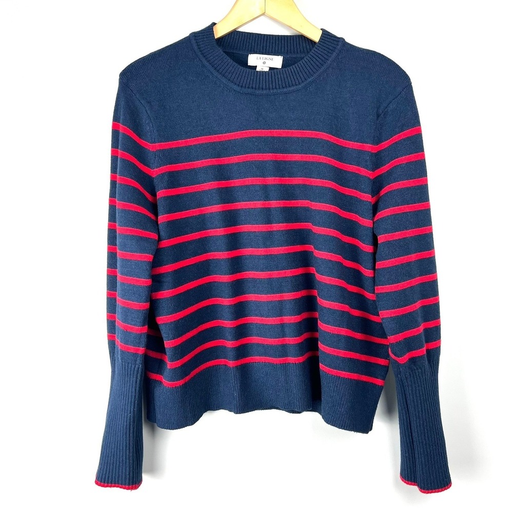 LA LIGNE x Target Navy Red Stripe Crew Neck Sweater Size 1X Casual Pullover Knit